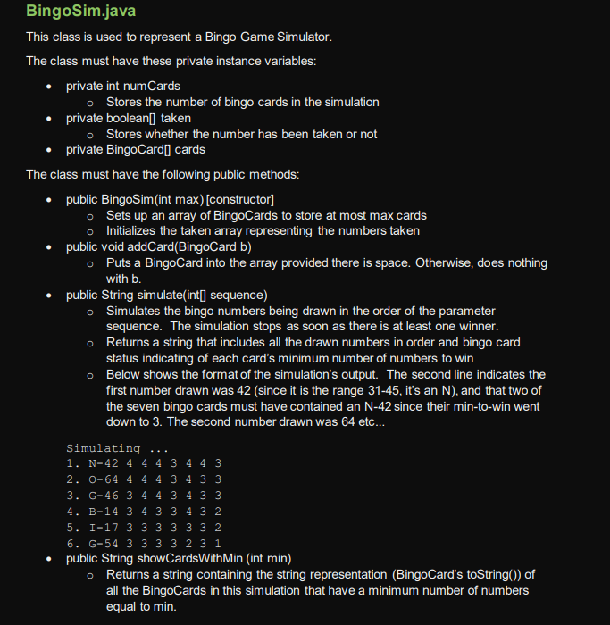 Solved Introduction Bingo is an exciting game of chance that