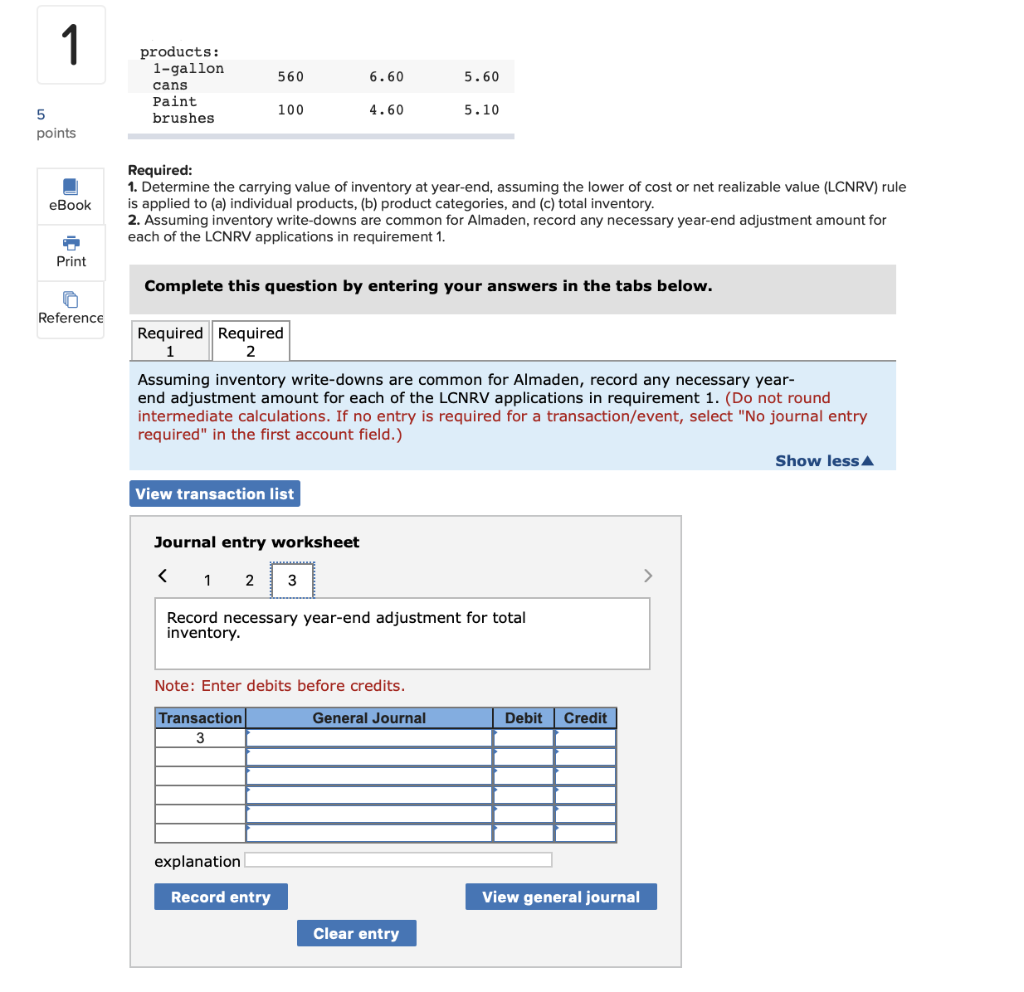 Solved 1 Almaden Hardware Store sells two product