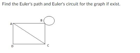 Solved Find the Euler's path and Euler's circuit for the | Chegg.com