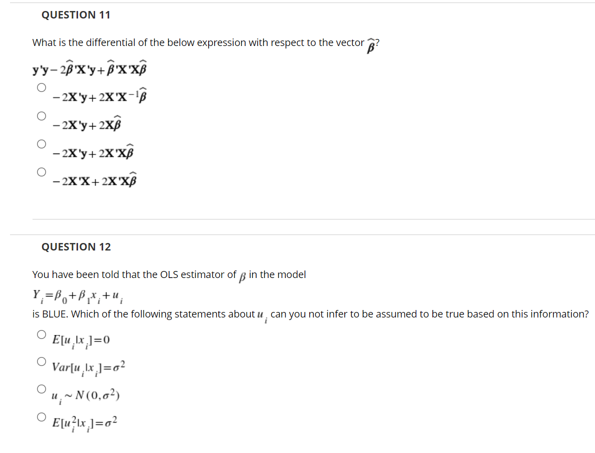 Solved QUESTION 11 What is the differential of the below | Chegg.com