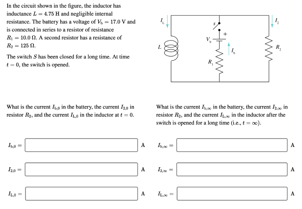 Solved In the circuit shown in the figure, the inductor has