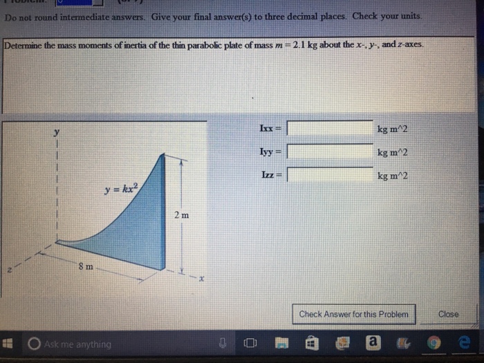 Solved Determine the mass moments of inertia of the thin | Chegg.com