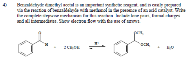 Solved Benzaldehyde dimethyl acetal is an important | Chegg.com