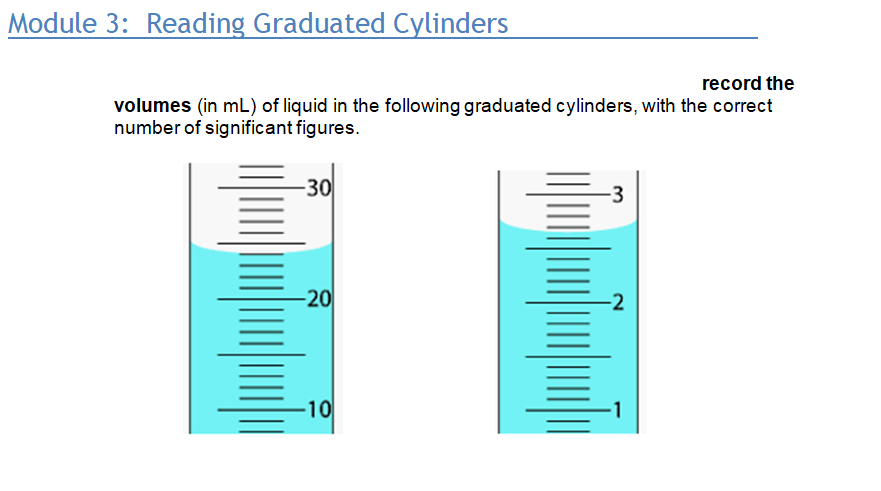 Solved Module 3 Reading Graduated Cylinders Record The V