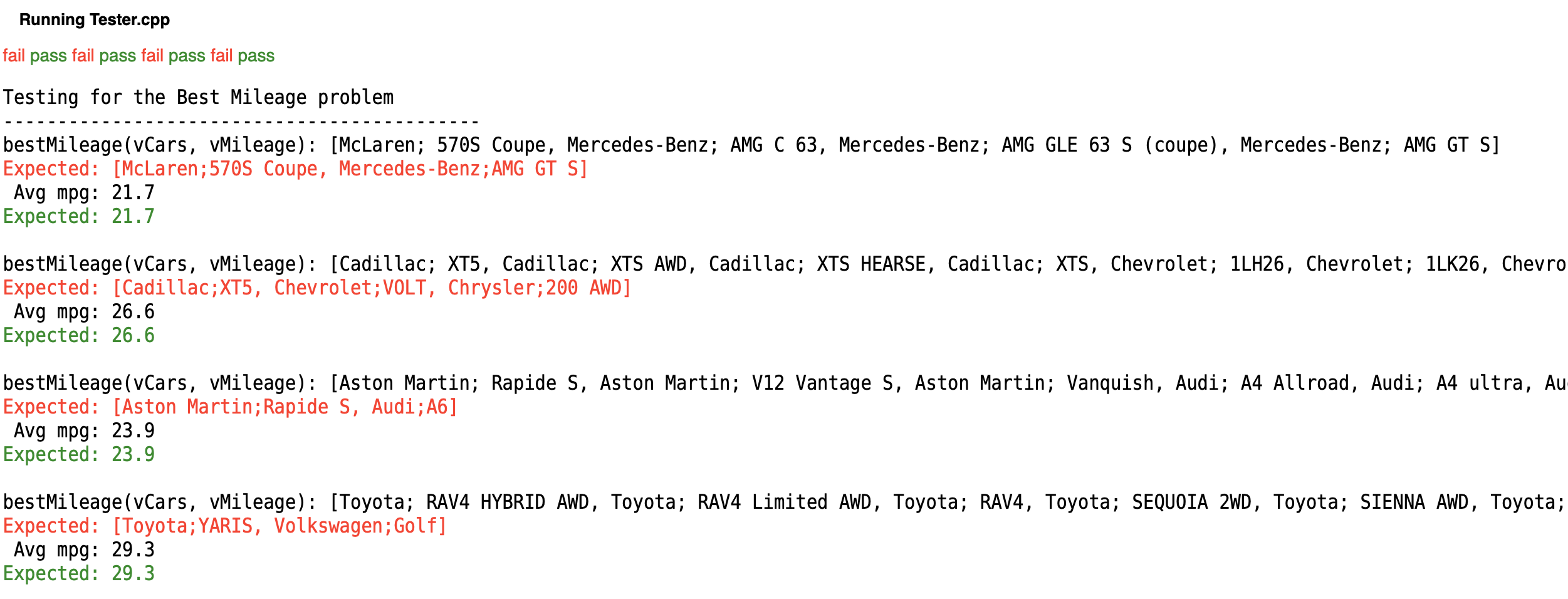 Solved 28THE bestMileage PROBLEM Using the Car structure | Chegg.com