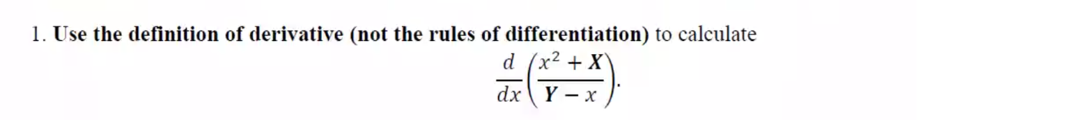 Solved Use the definition of derivative (not the rules of | Chegg.com
