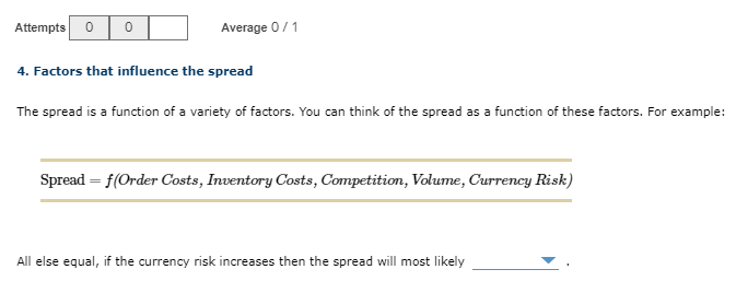 Solved 4. Factors that influence the spread The spread is a | Chegg.com