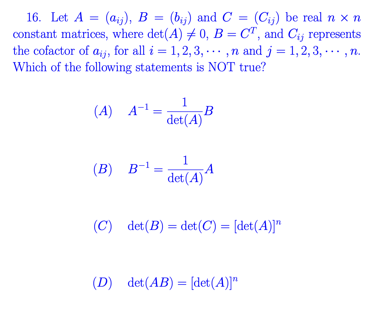 Solved 16. Let A aij B bij and C Cij be real n n Chegg