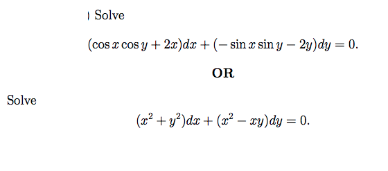 Solve Cos X Cos Y 2x Dx Sin X Siny 2y Dy 0 Chegg Com