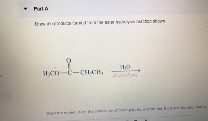 Solved Part A Draw the products formed from the ester | Chegg.com