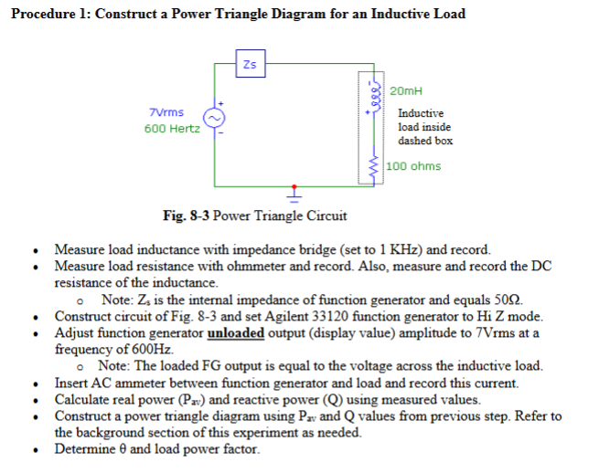 Solved Procedure 1: Construct a Power Triangle Diagram for | Chegg.com