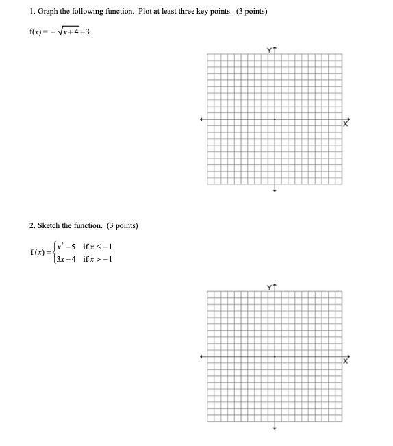 Solved 1. Graph the following function. Plot at least three | Chegg.com