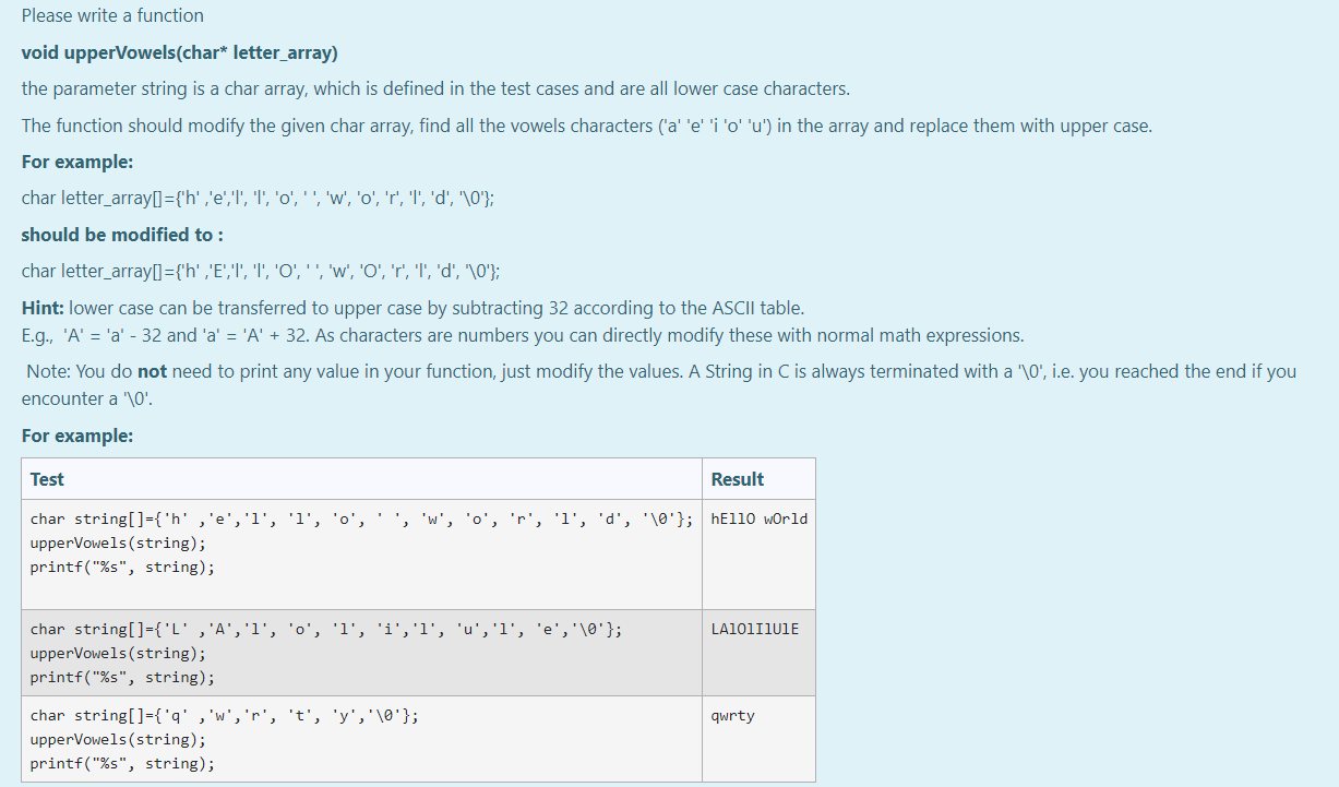 Solved Computer science question using the language C (Can | Chegg.com
