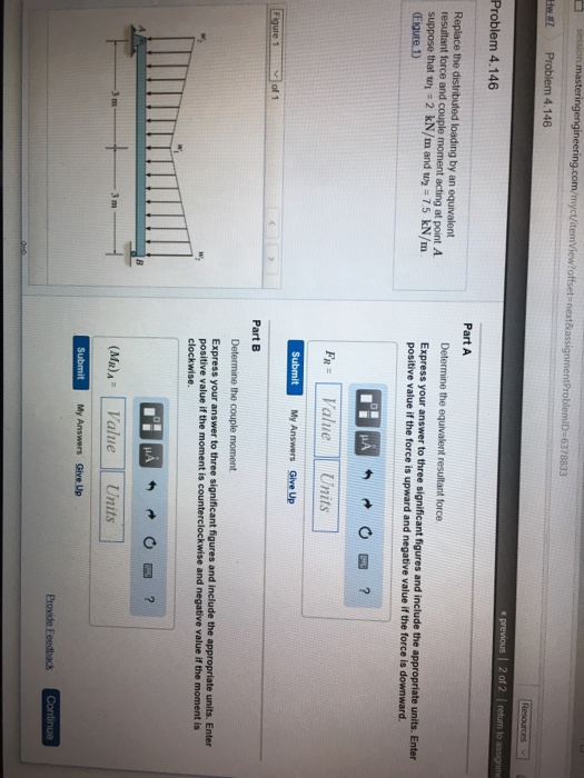 Solved 4.146 Problem 4.146 Part A Replace the distributed | Chegg.com