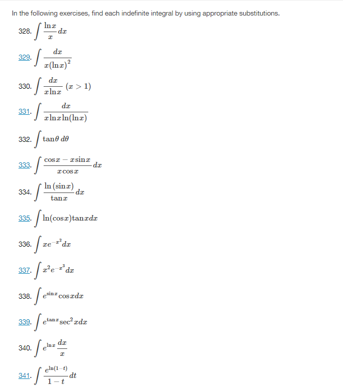 Solved In the following exercises, find each indefinite | Chegg.com