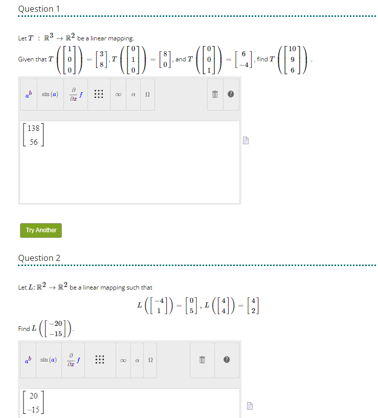 Solved Let T:R3→R2 be a linear mapping. Given that | Chegg.com