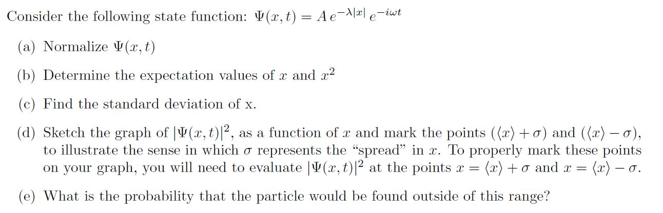 Solved Consider The Following State Function V X T A Chegg Com