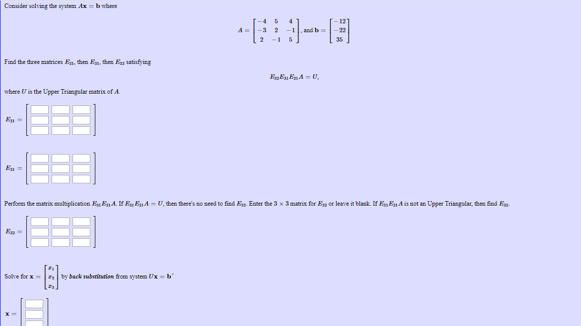 Solved need help on linear algebra homework. Please show | Chegg.com