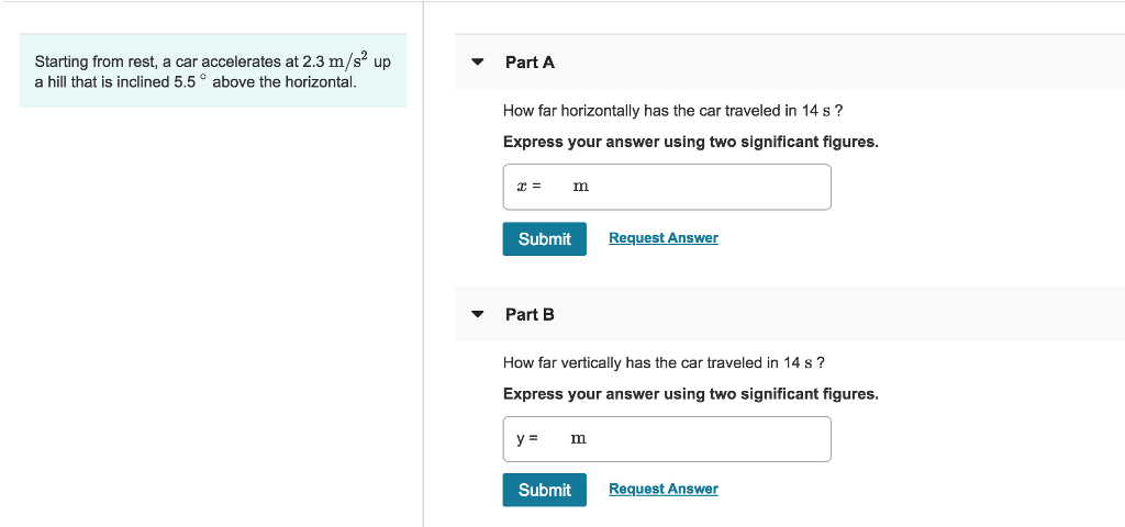 Solved Starting from rest, a car accelerates at 2.3 m/s2 up | Chegg.com