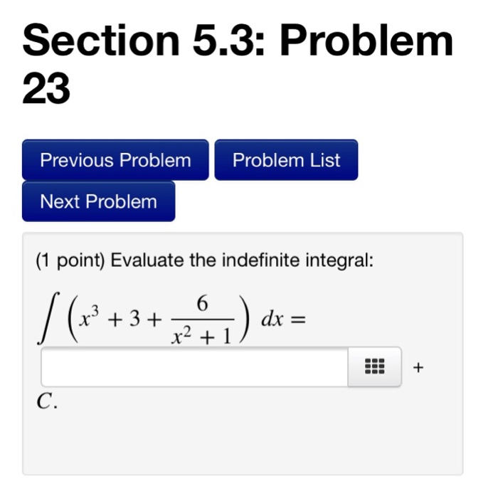 Solved Section 5.3: Problem Previous Problem Problem List | Chegg.com