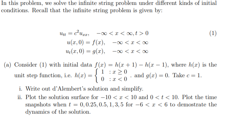 Solved I only need help with part c i but i posted the whole | Chegg.com