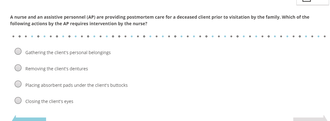 Solved A nurse and an assistive personnel (AP) ﻿are | Chegg.com