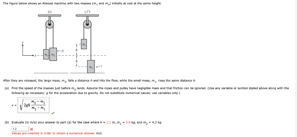 Solved The Figure Below Shows An Atwood Machine With Two | Chegg.com