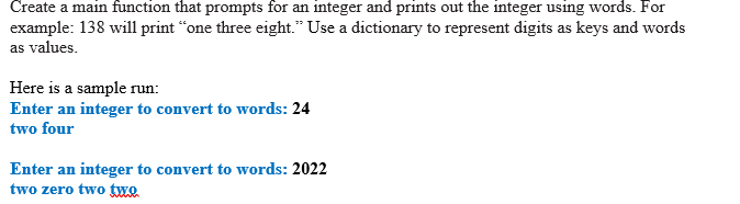 Solved Create a main function that prompts for an integer | Chegg.com