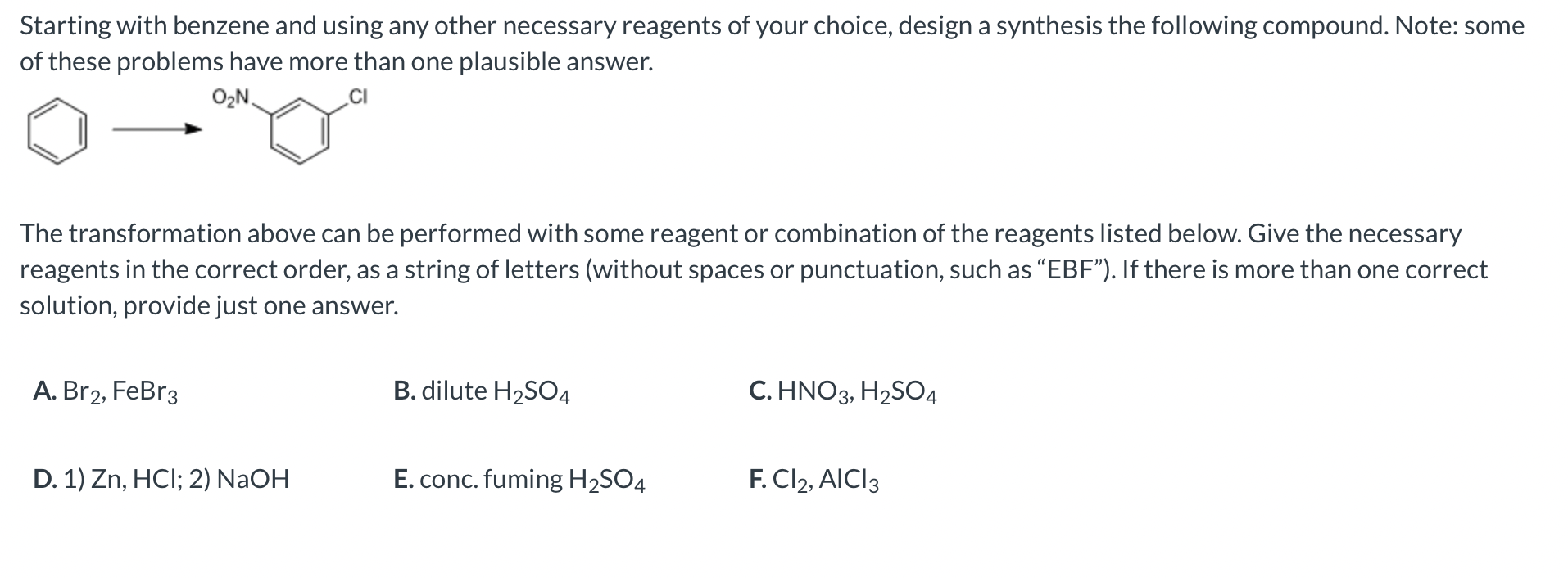 Solved Starting With Benzene And Using Any Other Necessary | Chegg.com