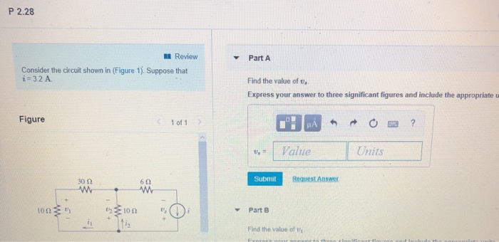 Solved P 2.28 l Review Part A Consider the circuit shown | Chegg.com