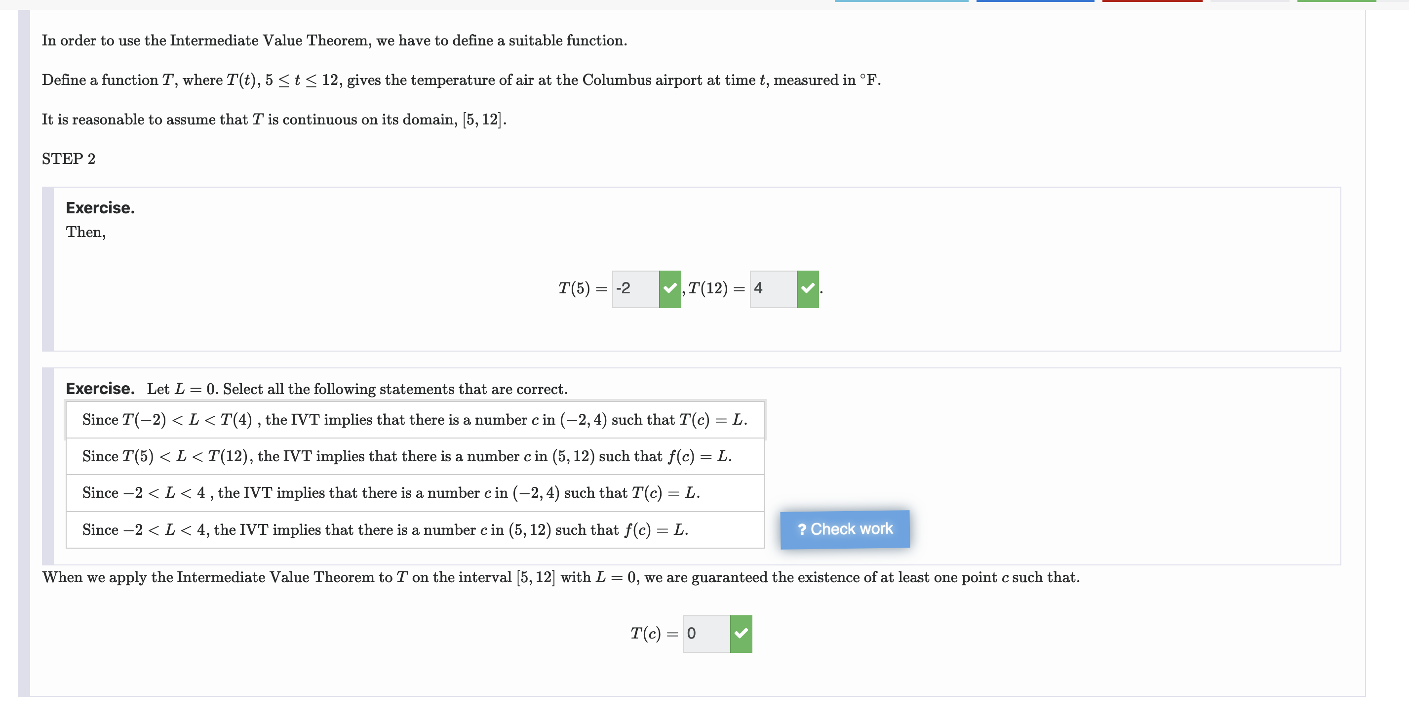 Solved In order to use the Intermediate Value Theorem, we | Chegg.com