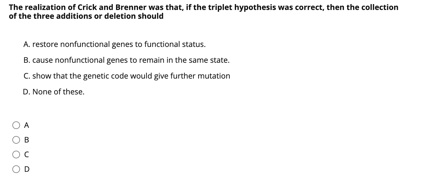 crick and brenner experiment explained