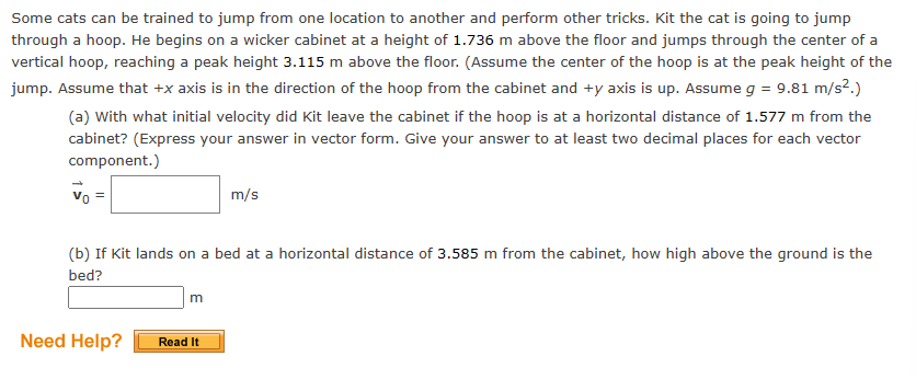 Solved Some cats can be trained to jump from one location to | Chegg.com