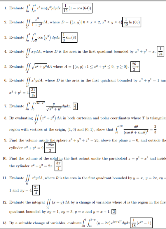 Solved I have the practice test of Calc 3 and it's over | Chegg.com