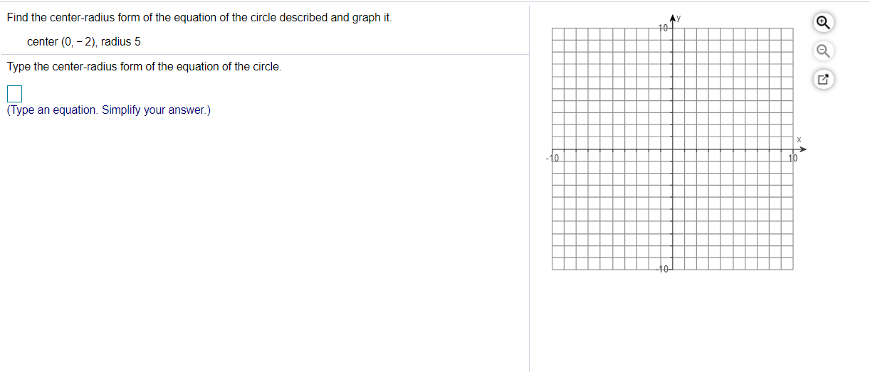 Solved Find the center-radius form of the equation of the | Chegg.com