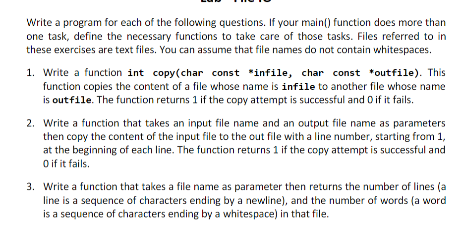 Solved Write a program for each of the following questions. | Chegg.com