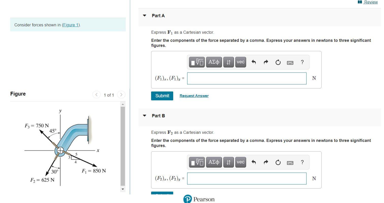 Solved A Review V Part A Consider Forces Shown In (Figure 1) | Chegg.com