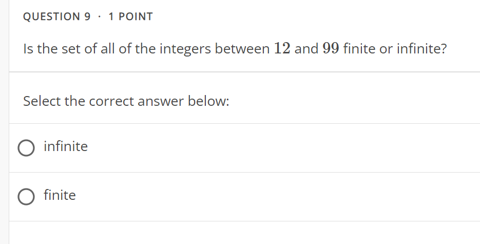 Solved QUESTION 9 · 1 POINT Is the set of all of the | Chegg.com
