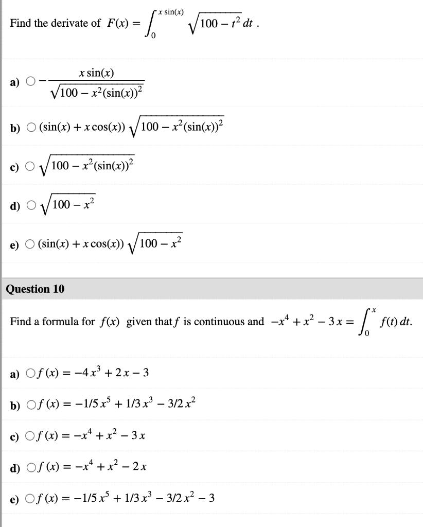Solved X Sin X Find The Derivate Of F X 100 T Chegg Com