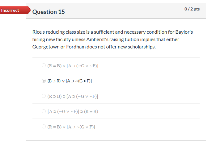 Solved Question 7 0 2 pts INSTRUCTIONS Select the correct Chegg