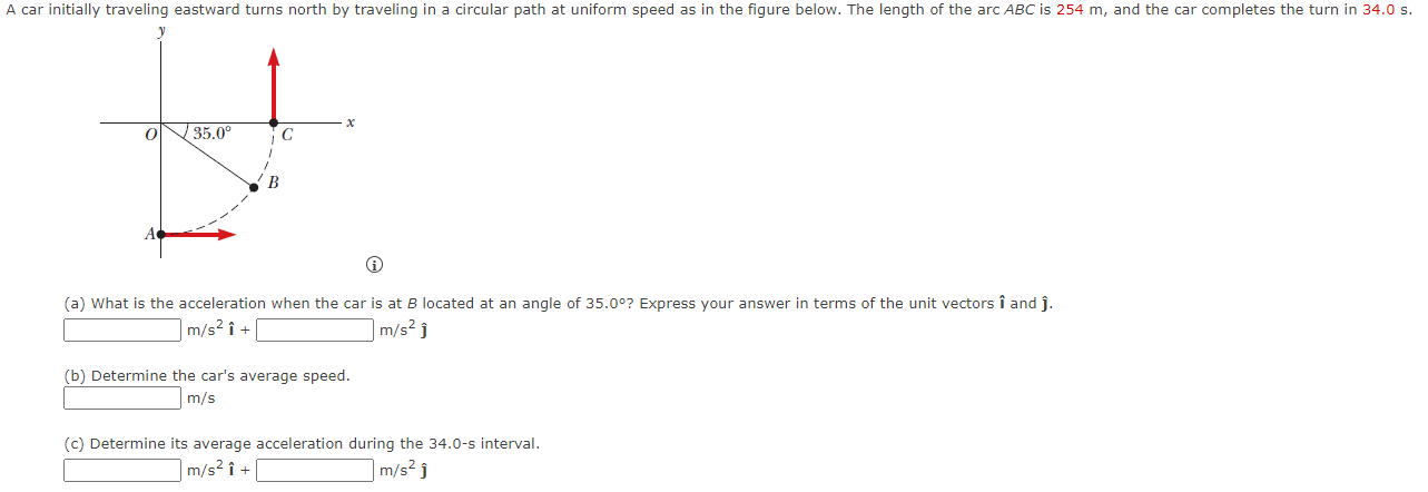 Solved i) (a) What is the acceleration when the car is at B | Chegg.com