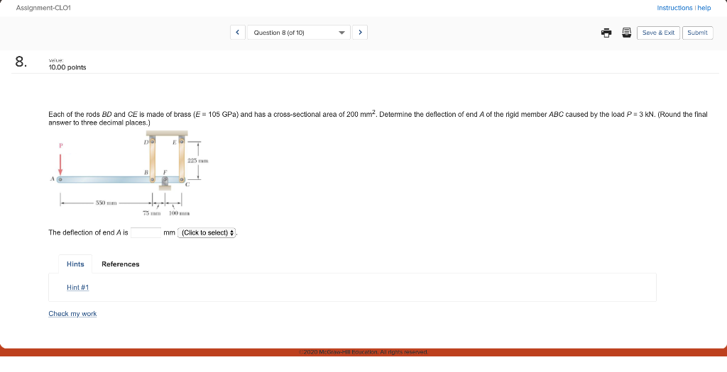 Solved Each Of The Rods Bd And Ce Is Made Of Brass E Chegg Com