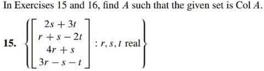 Solved In Exercises 15 and 16, find A such that the given | Chegg.com