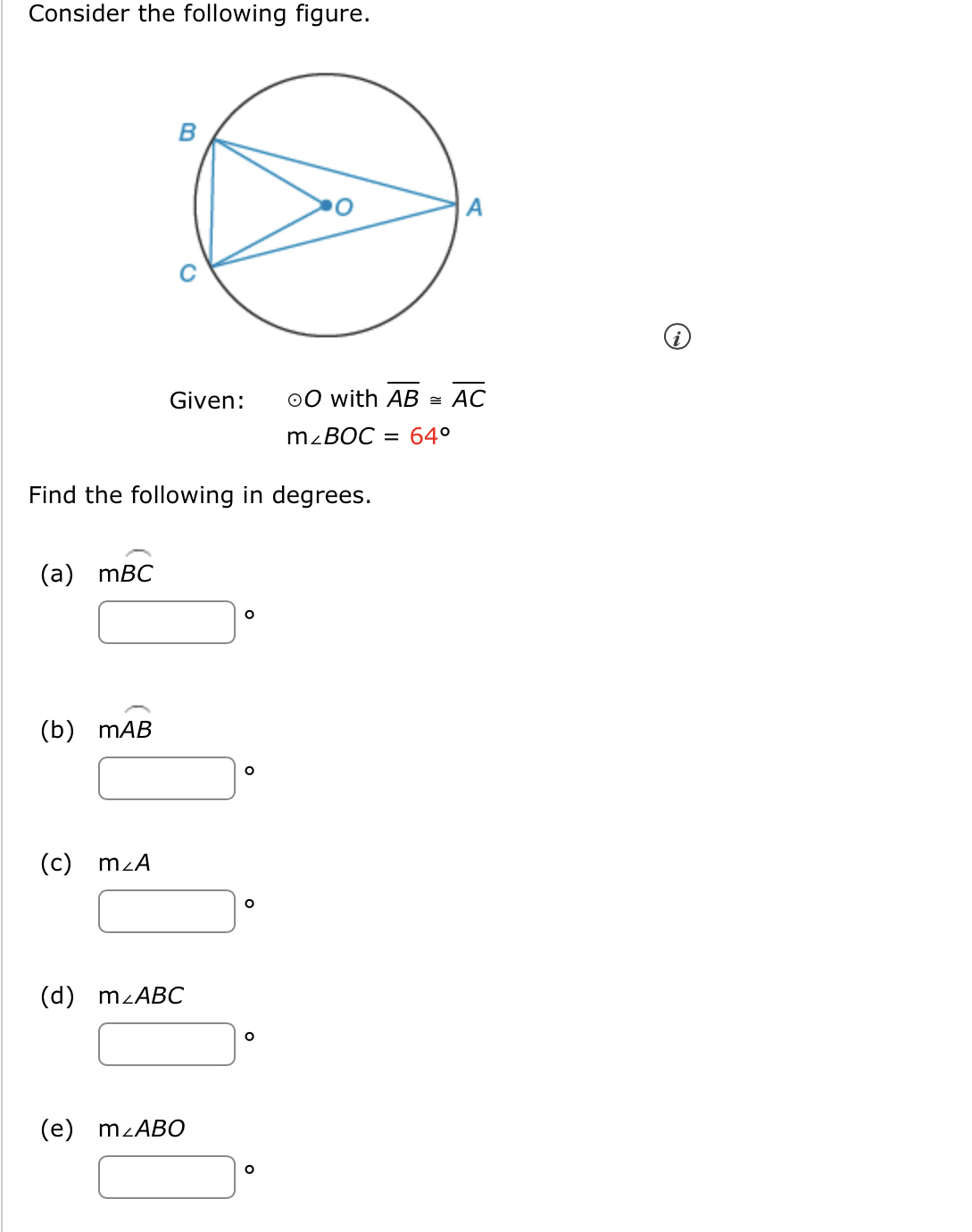 Solved Consider The Following Figure I Given ⊙o With