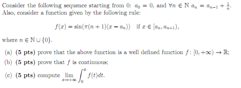 Solved Consider the following sequence starting from 0: 20 = | Chegg.com