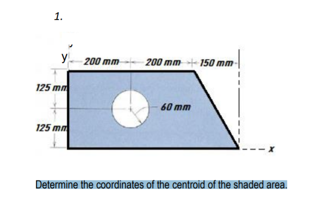 Solved Determine the coordinates of the centroid of the | Chegg.com