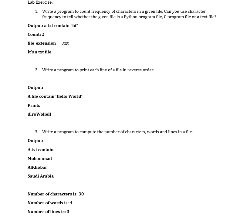 Solved Lab Exercise: 1. Write a program to count frequency | Chegg.com