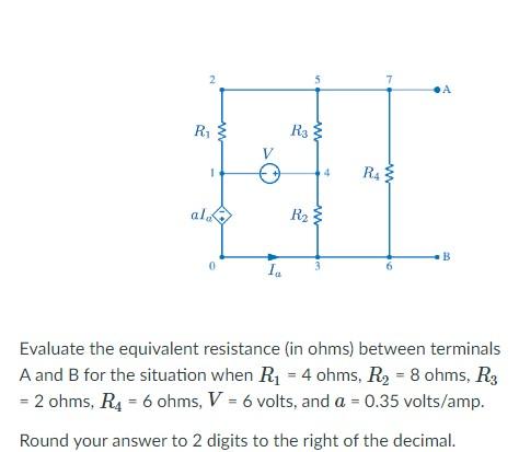 Solved R R3 w 1 R4 w al. R2 B Ta Evaluate the equivalent | Chegg.com