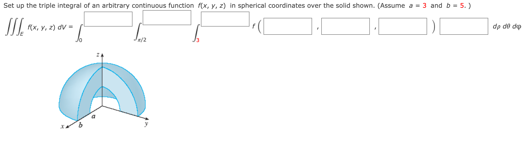 Solved Set up the triple integral of an arbitrary continuous | Chegg.com