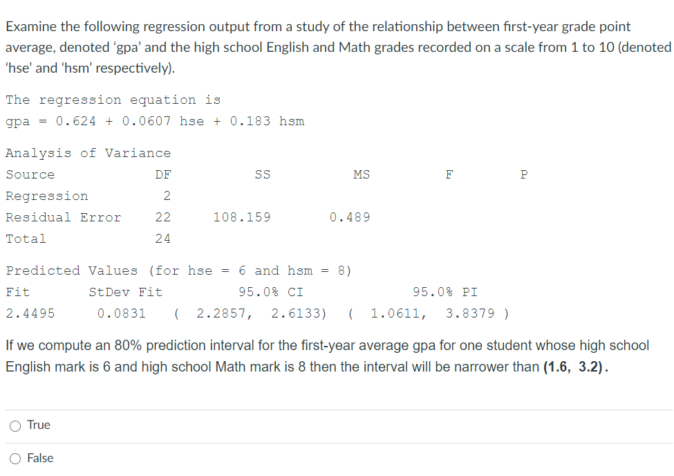 a fisheries research report gives the following regression